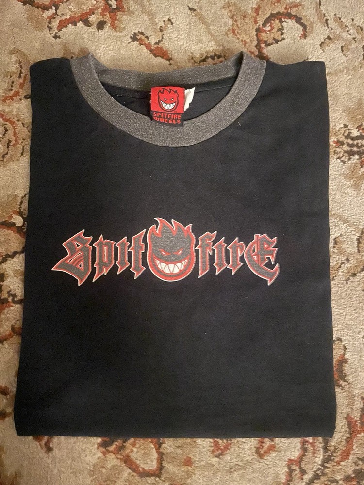 Vintage Y2K Spitfire Ringer Tee Shirt XL