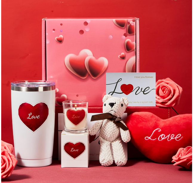 Valentines Day Gift Basket for Her, Valentine Gift Set for Women-image