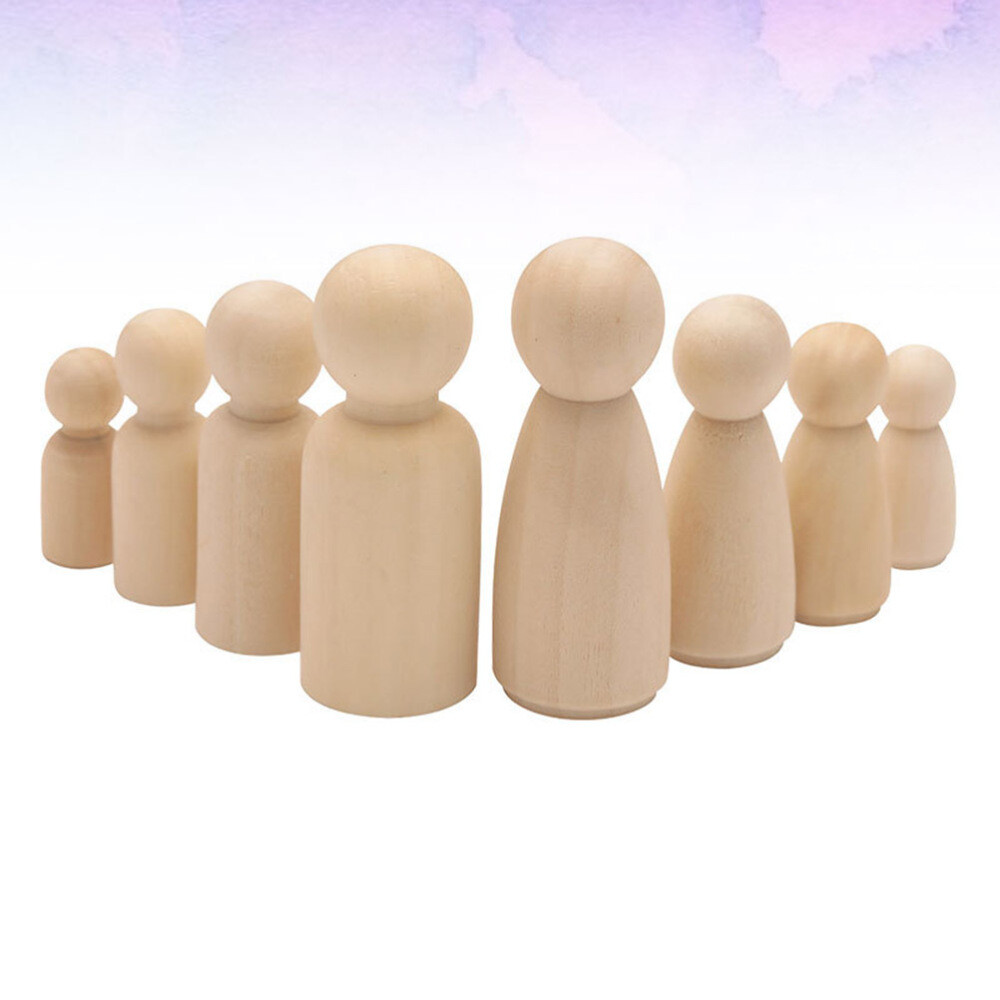50 PCS Wood Doll Bodies Large Decorative Doll Bodies Wooden Peg People