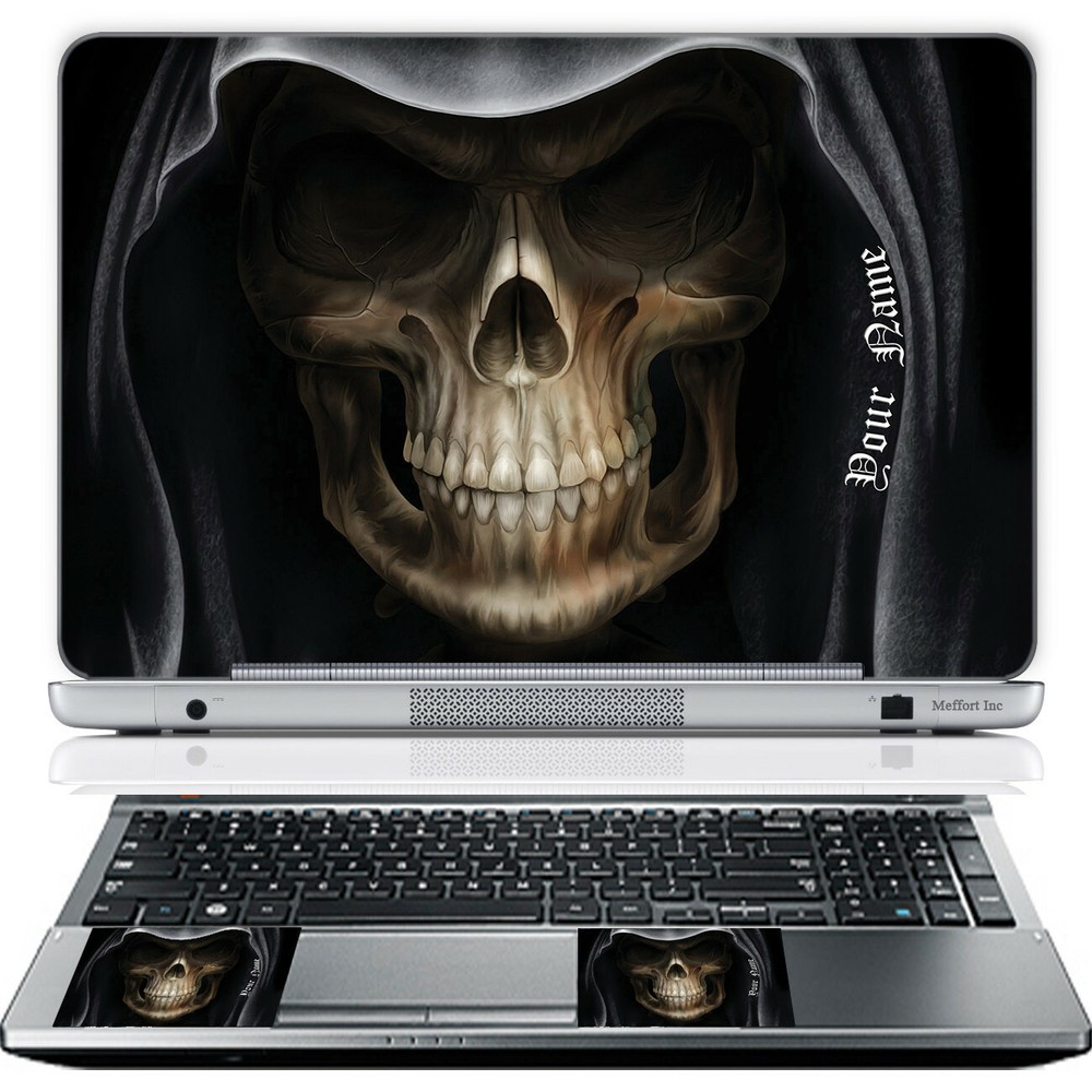 17 Inch Laptop Skin Sticker Cover Art Decal & Wrist Pad Customize Your text