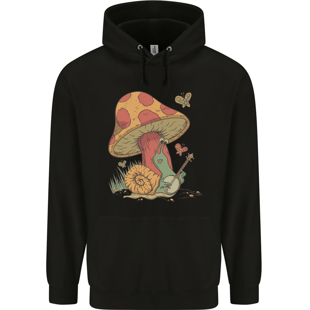 Snail Playing Guitar Rock Music Guitarist Mens 80% Cotton Hoodie