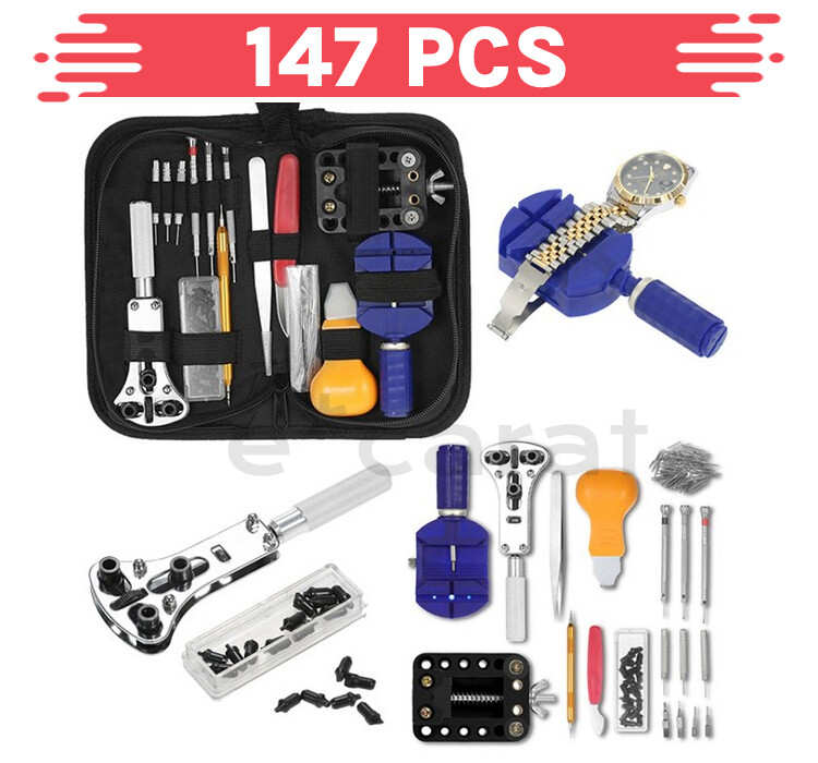 Watch Repair Kit Watchmaker Back Case Remover Opener Link Pin Spring Bar 147 pcs