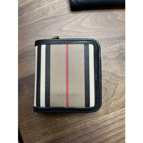 BURBERRY Nova Check Bi-fold Leather Wallet in Beige 2852 Compact Style