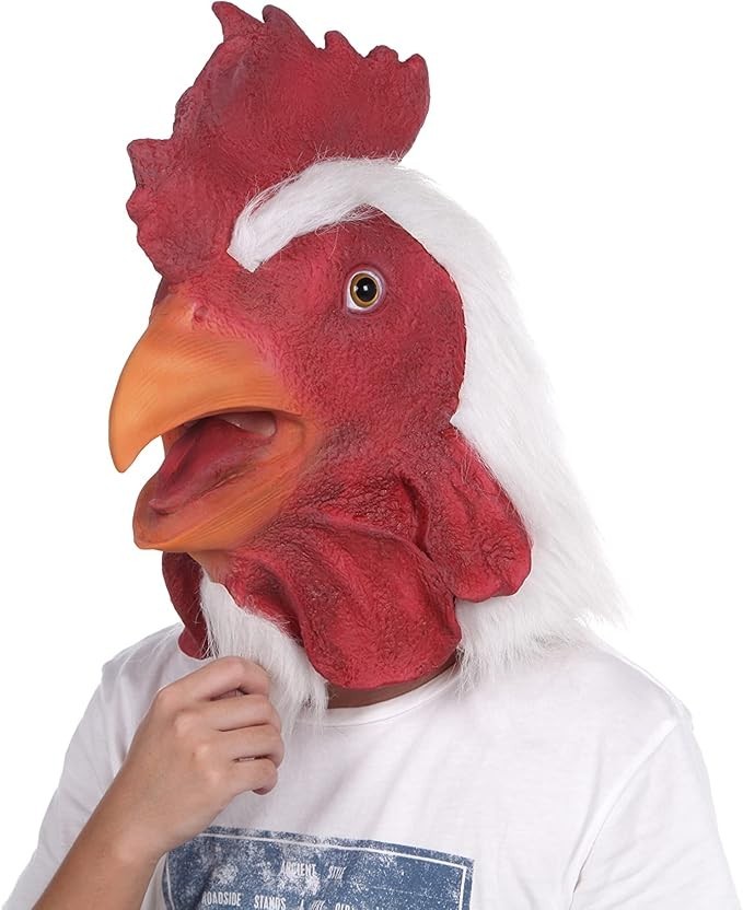 Latex Rooster Animal Head Mask for Halloweem Costume Cosplay, Funny Mask for Kid