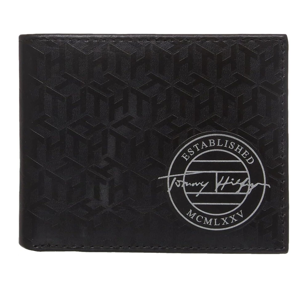 Tommy Hilfiger Monogram Mini CC Wallet for Men with Embossed TH104 Design