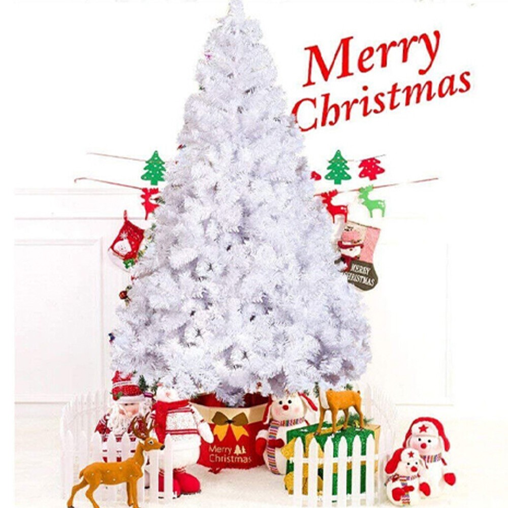 4FT 5FT 6FT 7FT White Artificial Christmas Tree with Metal Stand for Holiday Decor