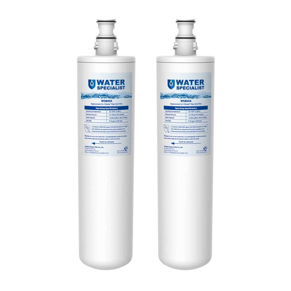 3US-PF01 Undersink Water Filter NSF ANSI 42 Certified Replacement for Filtre Systems Improves Water Taste and Clarity