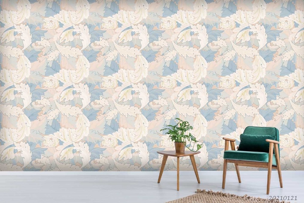 3D Plants Leaves Pattern Wall Murals Wallpaper Murals Wall Sticker