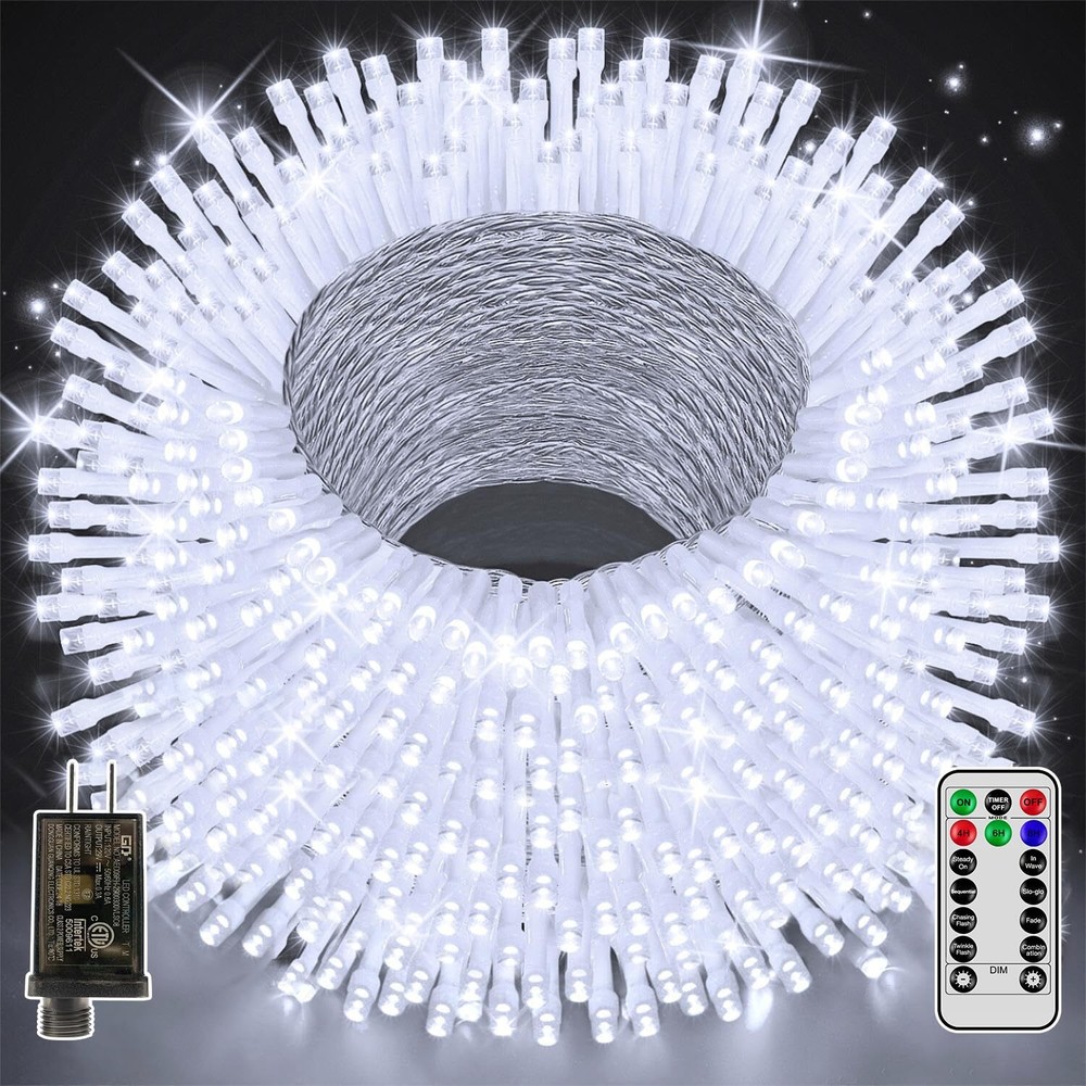Christmas Lights 328FT 1000LED, Outdoor String Lights with Remote and Timer, ...