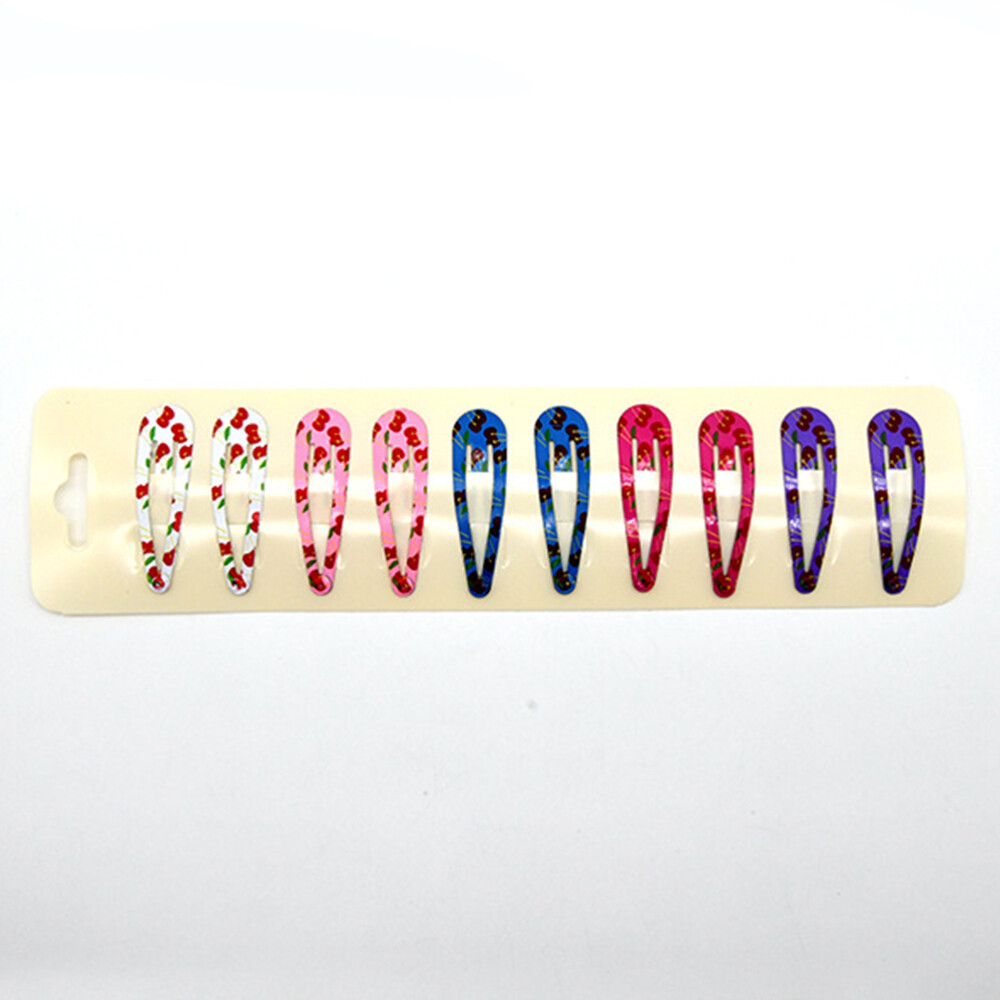 10 Sheets/100pcs Bangs Hair Clip Korean Patterned Clips Child