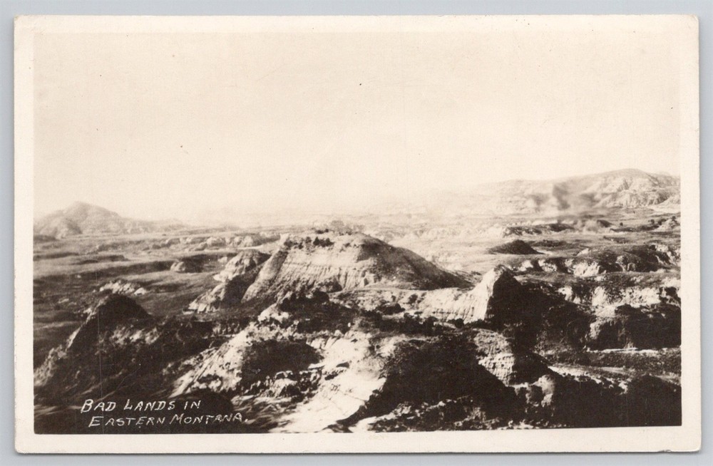 RPPC Bad Lands Eastern Montana Aerial Birdseye View Postcard AJ14