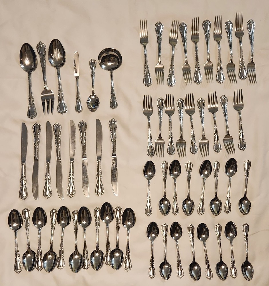 Reed & Barton LOUIS PHILIPPE (Stainless) Silverware 70+ Piece Set