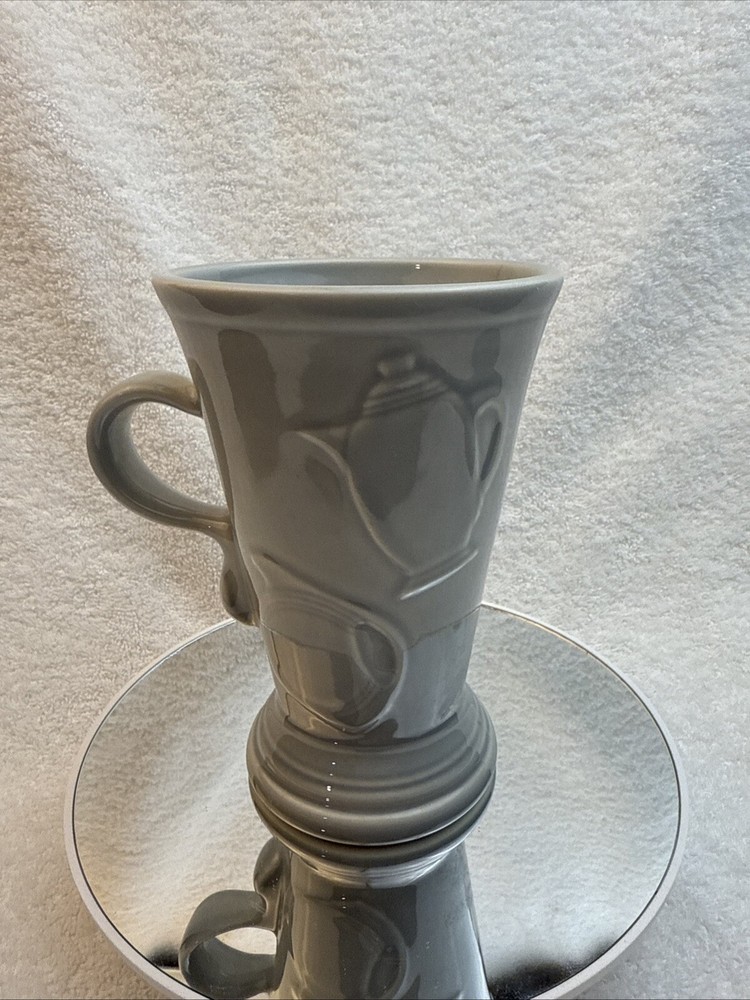 Fiesta Tall Cappucino Coffee Cocoa Mug Retired Gray Fiestaware made in USA