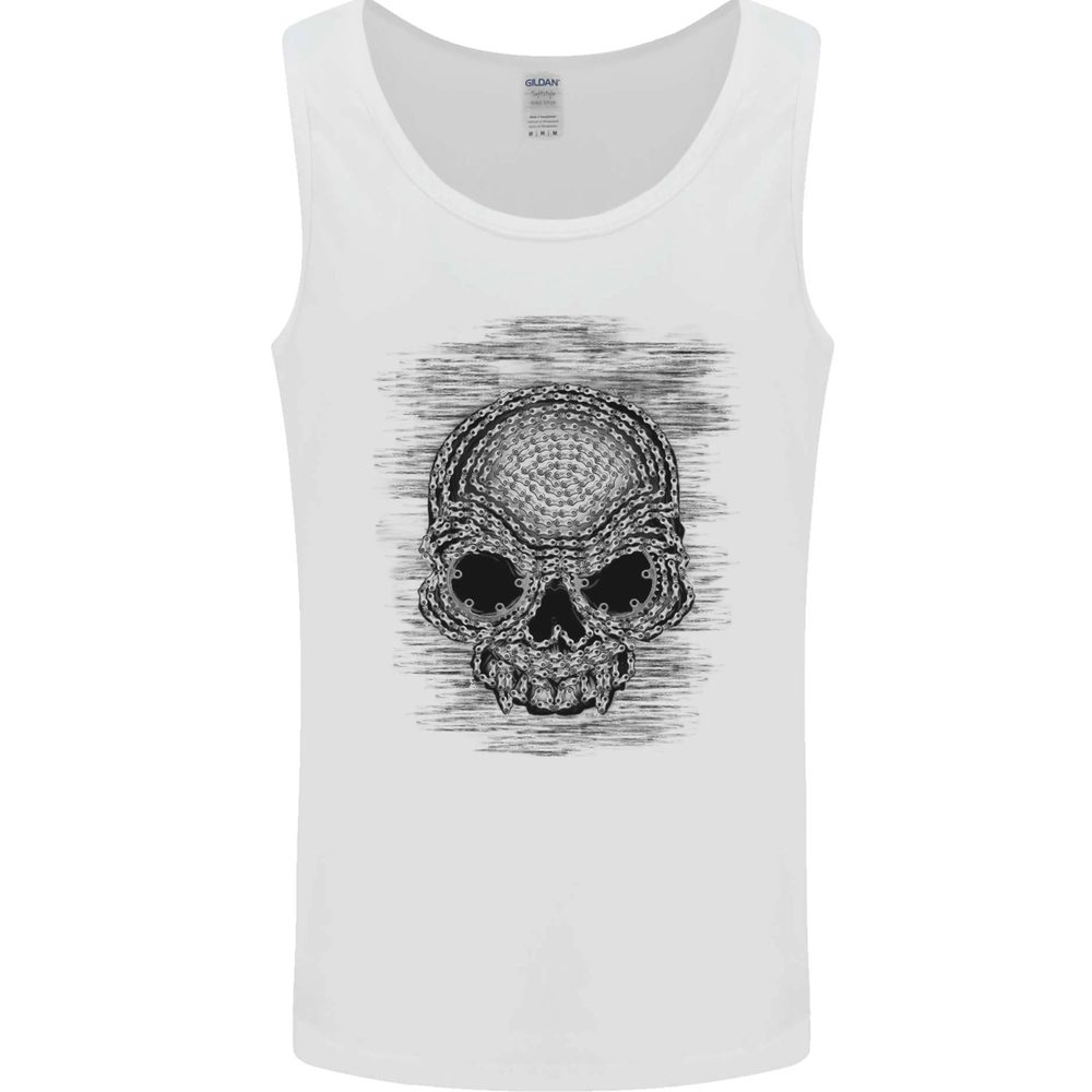 Edgy Skull & Chains Mens Muscle Vest Tank Top  