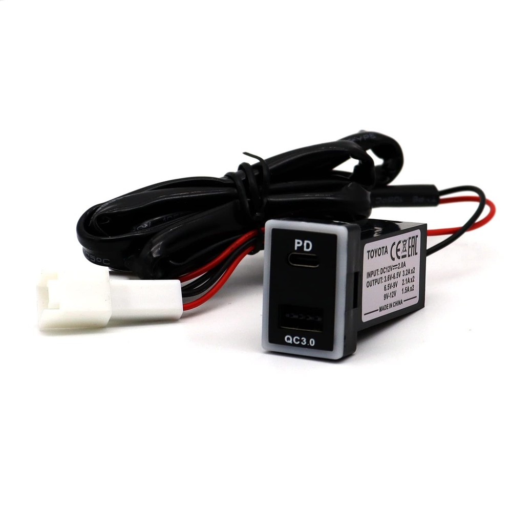 Compatible Toyota PD Type C USB Power Socket, USB C & Quick Charge 3.0 Car Ch...