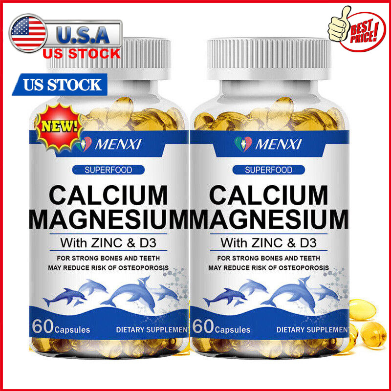 Zinc Calcium Magnesium & Vitamin D Complex Supplement 2*60 Vegetarian Capsules