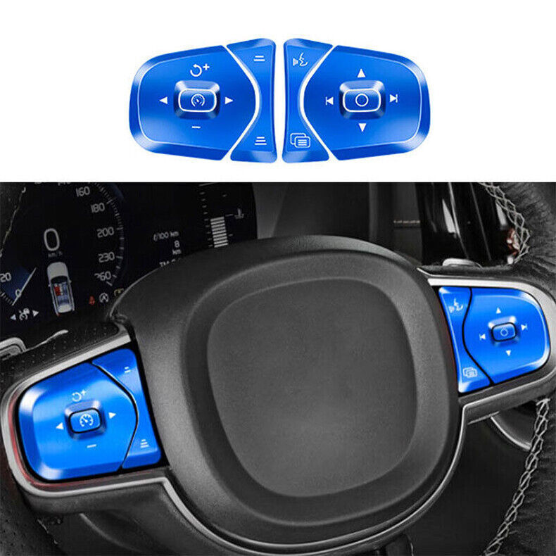 2017-2025 Volvo S90 Blue Steering Wheel Button Cover Sticker Trim