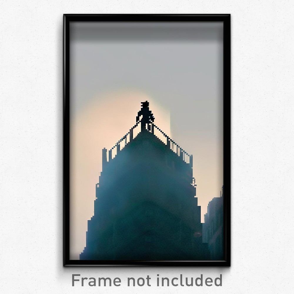 Pixel Art Poster - Ordinary Heights (8 Bit Psychedelic Trippy Video Game Print)