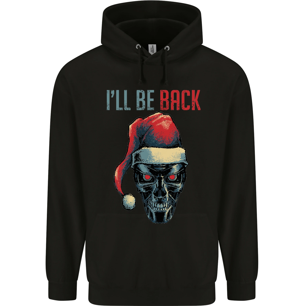 Christmas Ill Be Back SCI-FI Funny Xmas Mens 80% Cotton Hoodie
