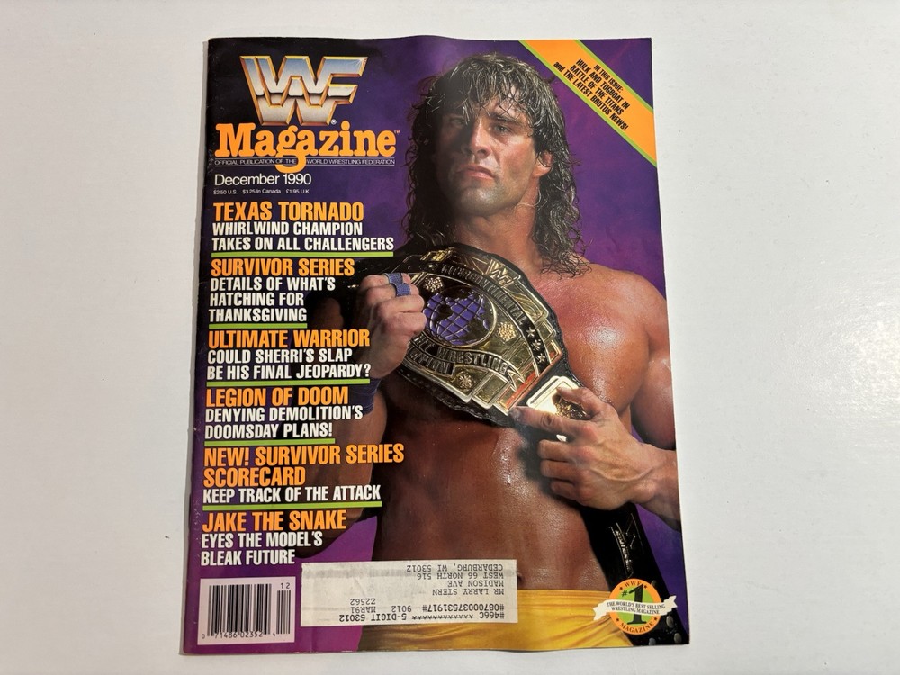 WWF Magazine December 1990 Texas Tornado Kerry Von Erich Cover Ultimate Warrior