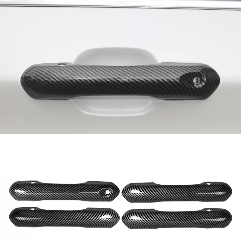 Carbon Fiber Exterior Car Door Handles Cover Trim For Ford Explorer 2020-2025