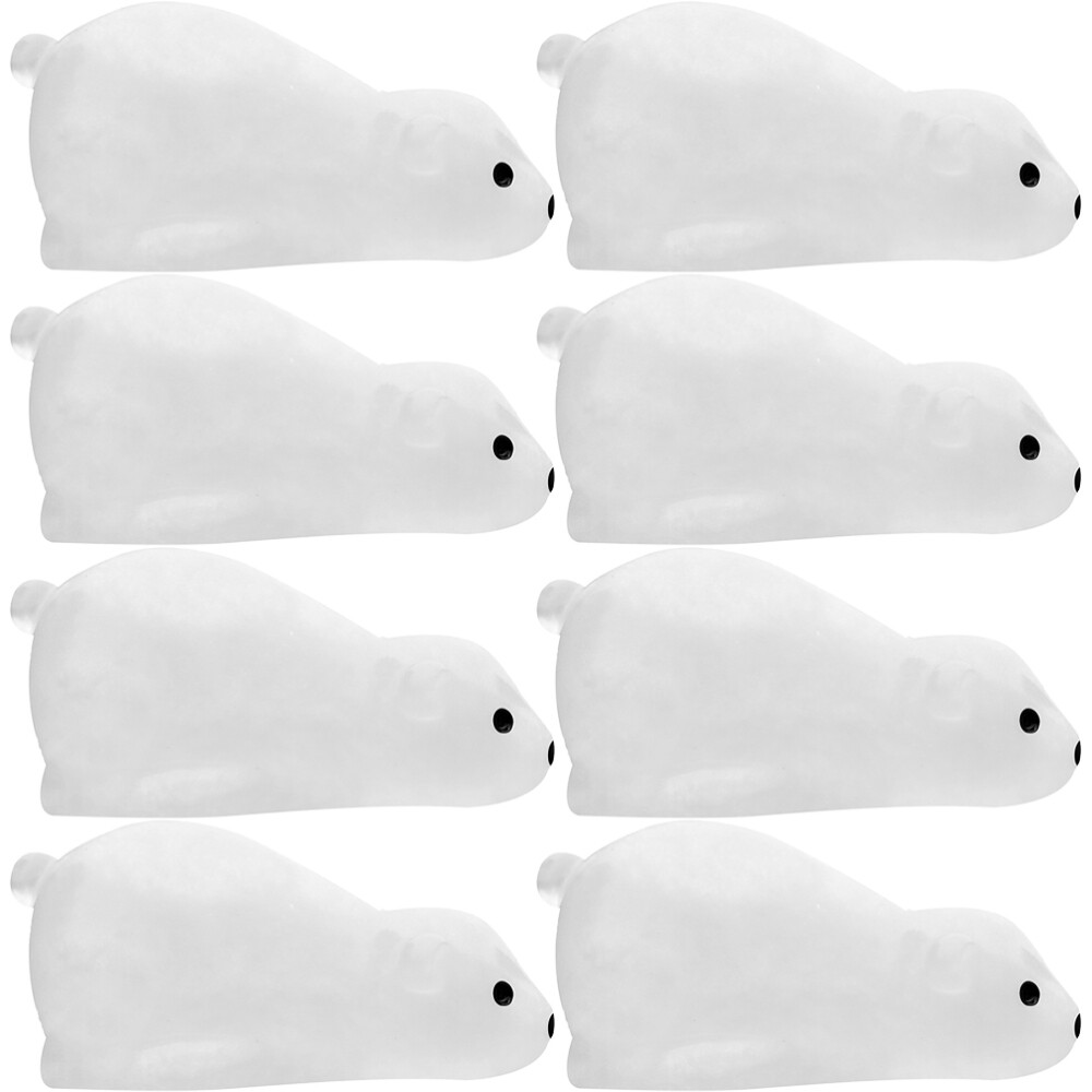 20Pcs Polar Bears Figurine Mini Bear Decor Miniature Bear Miniature Bears