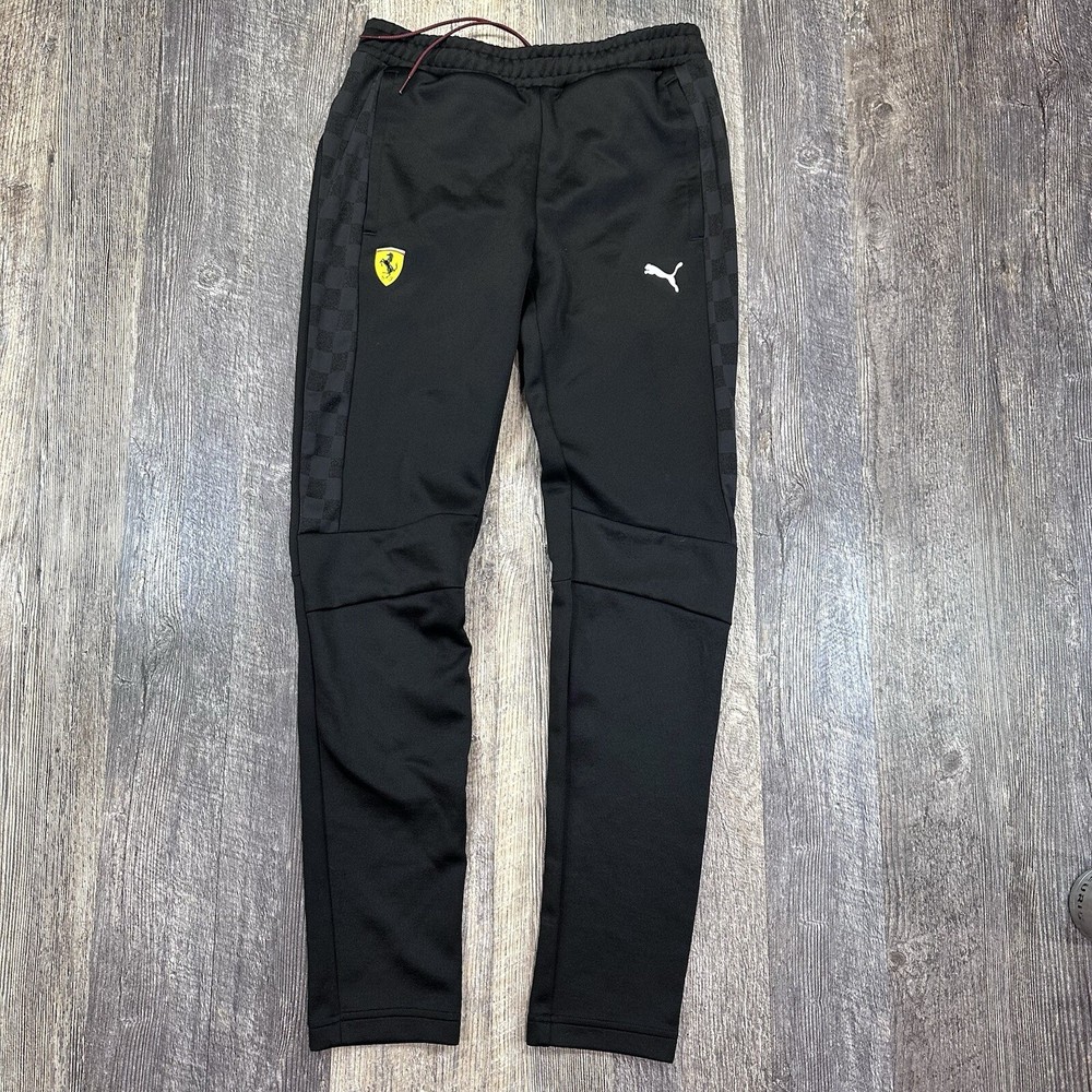 Puma Scuderia Ferrari T7 Track Pants Mens S 596142-02 Black Race Joggers