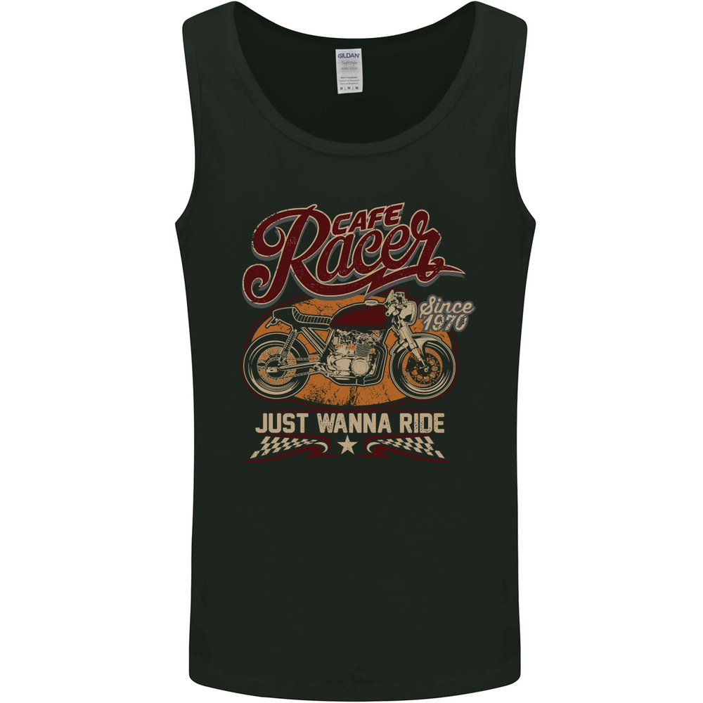 Cafe Racer Motorbike Biker Vest Tank Top for Men