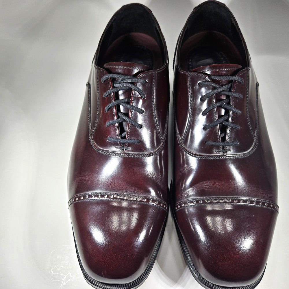 Florsheim Lexington Men's Oxfords Burgundy Leather Cap Toe Dress Shoes 10.5 EEE