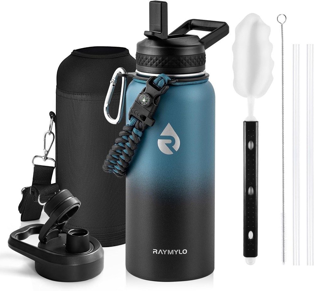 RAYMYLO Insulated Water Bottle 32 oz, Triple Wall Vacuum Stainless Steel (Cold f