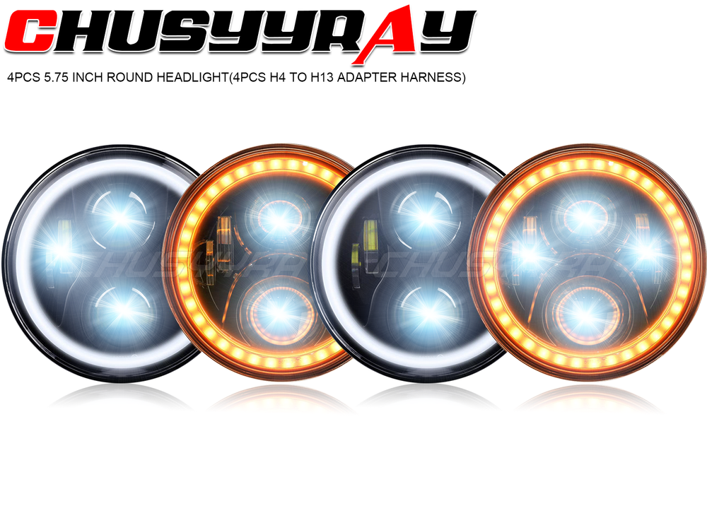 Volvo VHD 5.75 Inch LED Headlights Hi Lo Sealed Beam 4 Pack