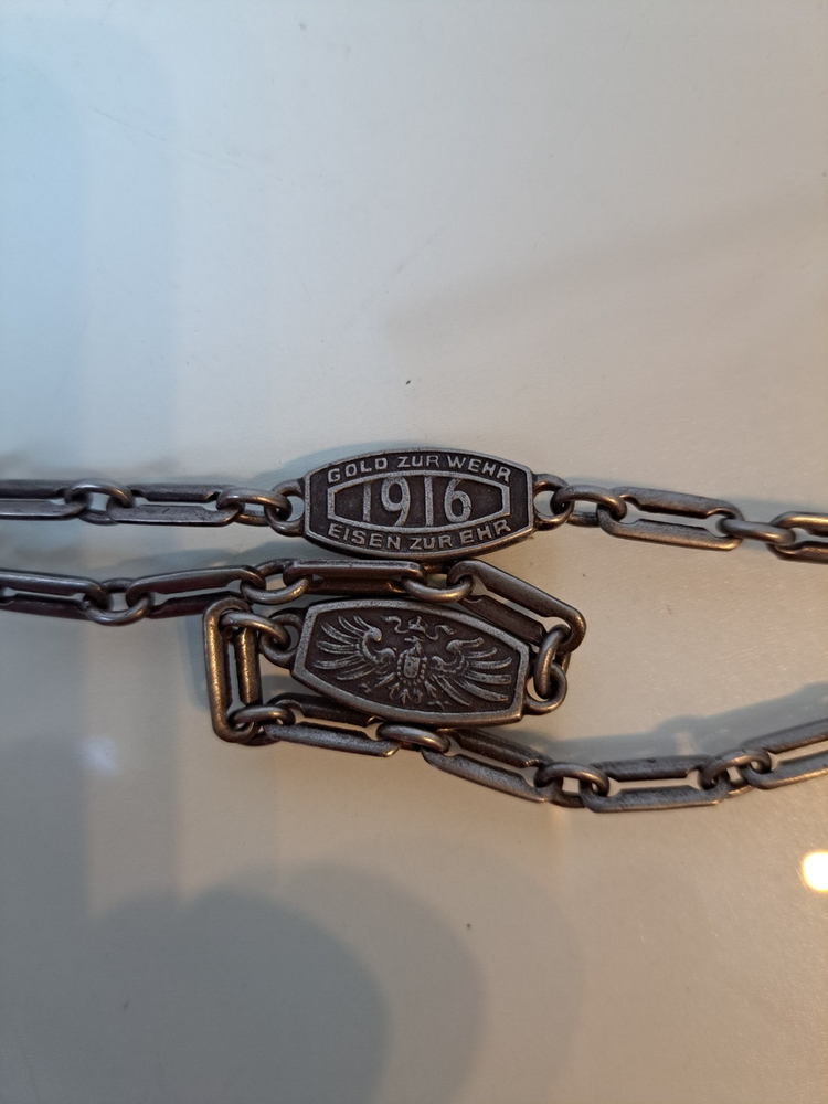 Vintage 1916 Gold and Iron Honor Watch Chain Old Antique Beauty