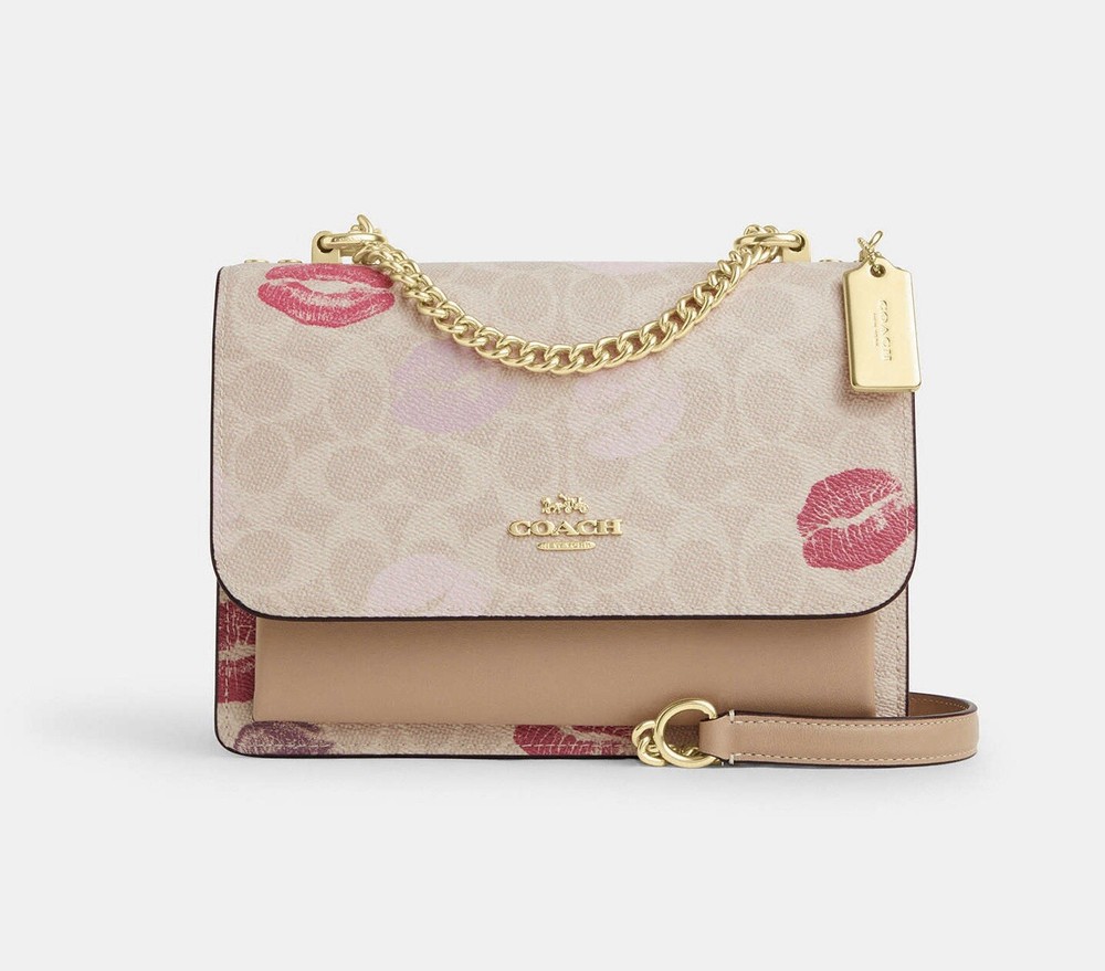 COACH Klare Crossbody Bag Signature Canvas With Lips Print CZ947 NWT Authentic