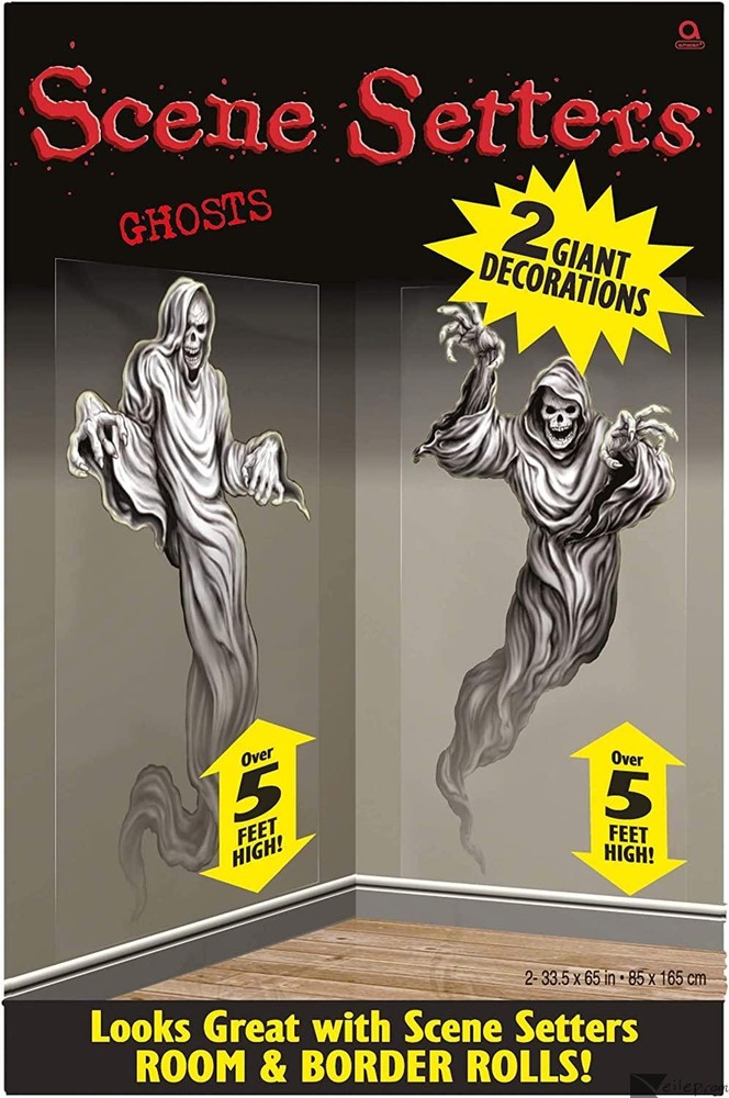 amscan Spooky Ghosts Halloween Wall Decor 5'5