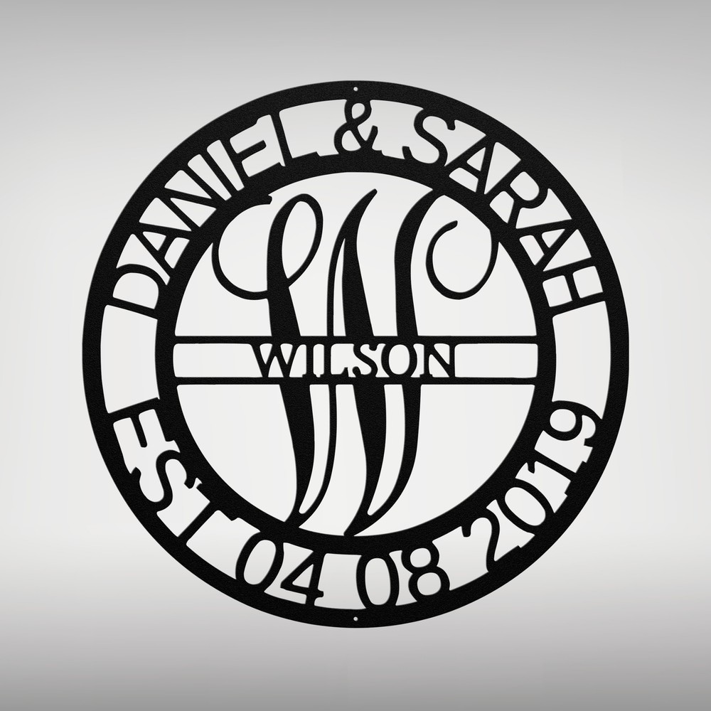 Personalized Couple Names Metal Sign Custom Wall Art Unique Gift for Couples