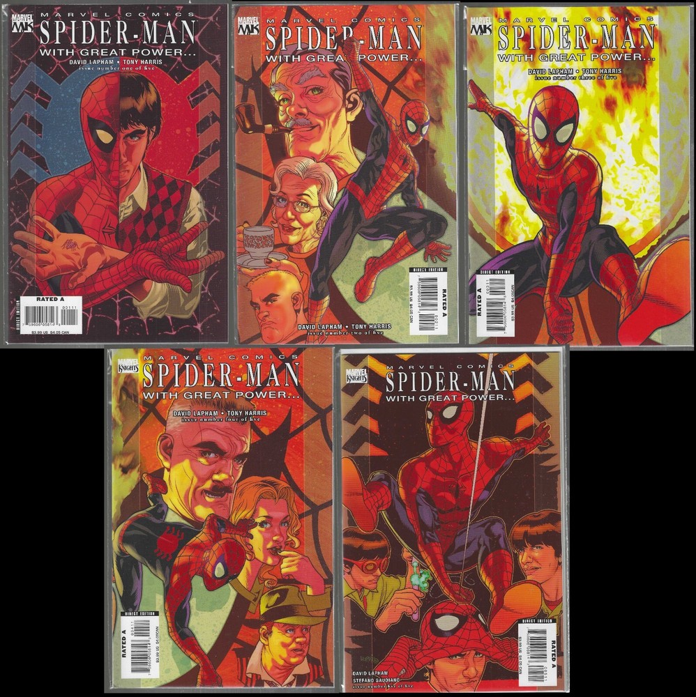 Spider-Man: With Great Power... (2008) Complete Set #1, 2, 3, 4, 5 9.6/NM+