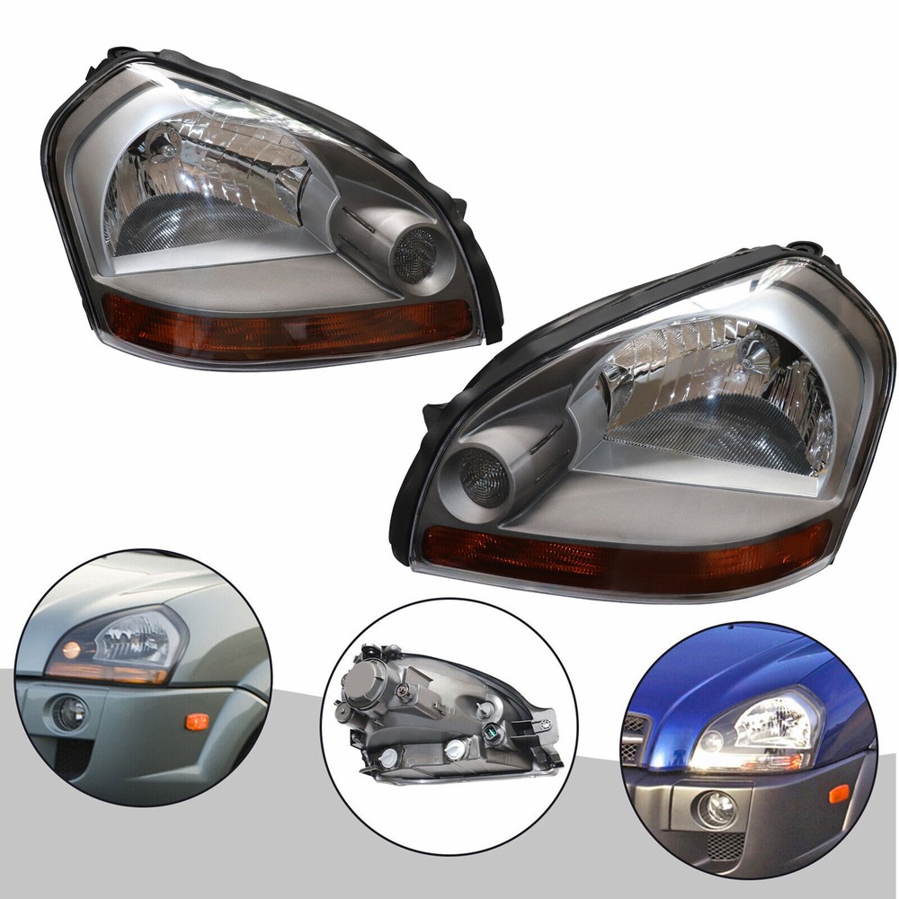 For Hyundai Tucson 2005-2009 Pair Halogen Headlights Left+Right Side Headlamps