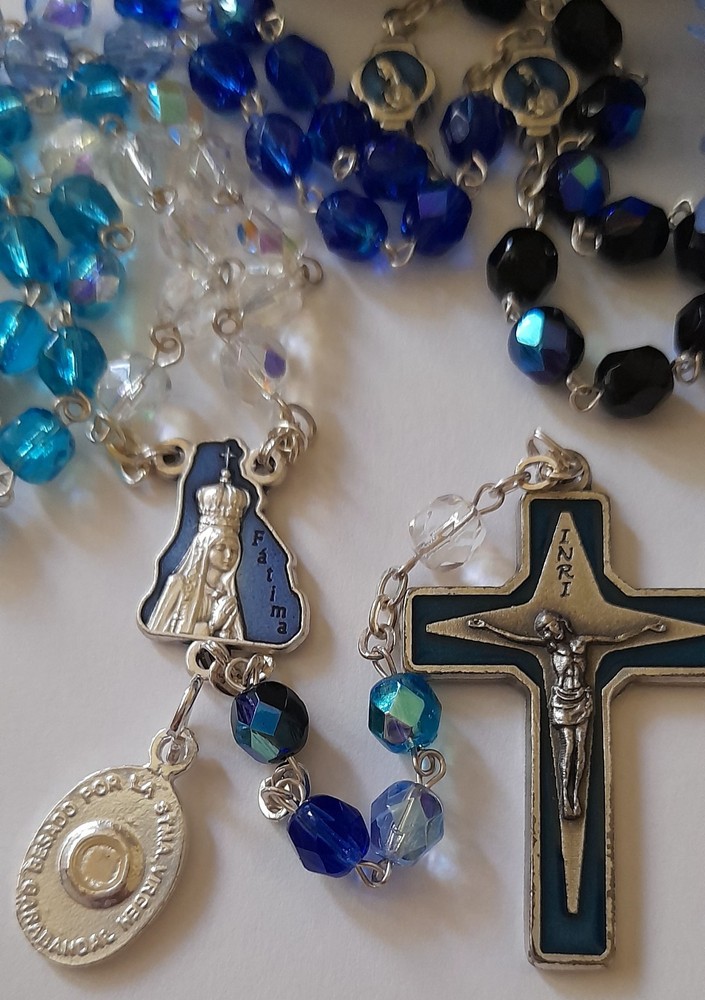 Garabandal Rosary with Virgin Mary-Kissed Relic Medal of Our Lady of Carmel