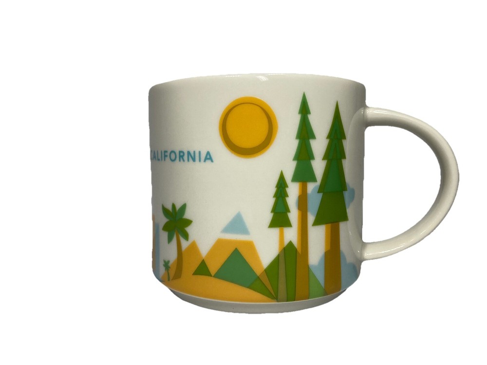 Starbucks California “You Are Here”Collection Coffee Cup Blue Gold Green 2015