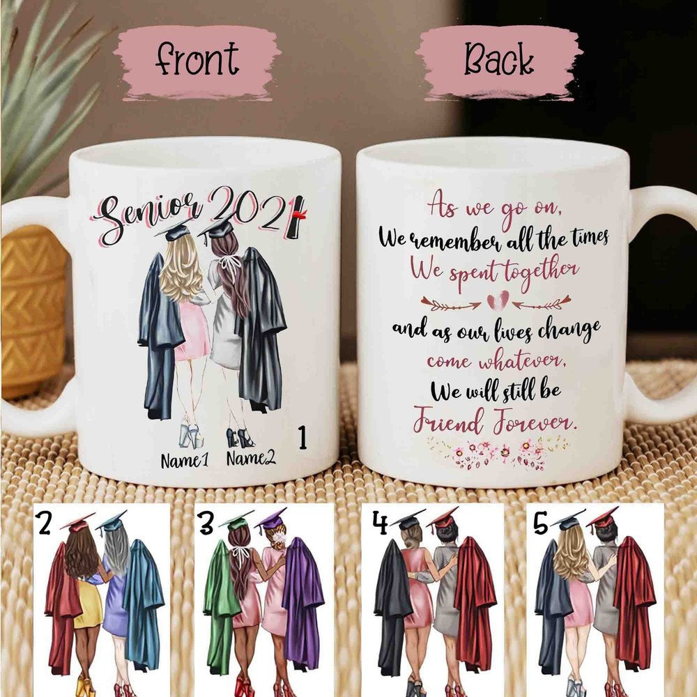 Personalized Graduation Mug Personalized Bestie Senior 2021 Mug Funny Graduation