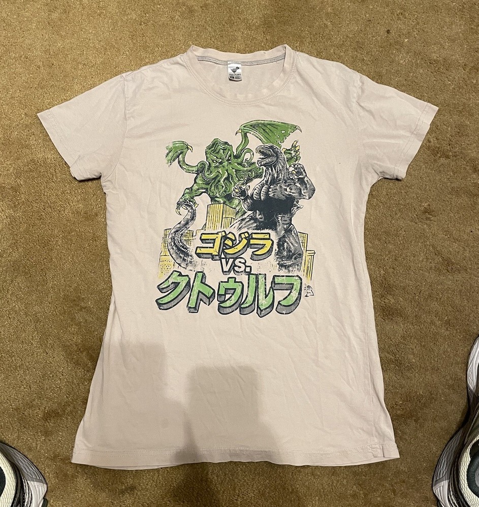 Godzilla Vs Cthulhu Shirt XL Vintage King of Monsters rare  H.P. Lovecraft Rare