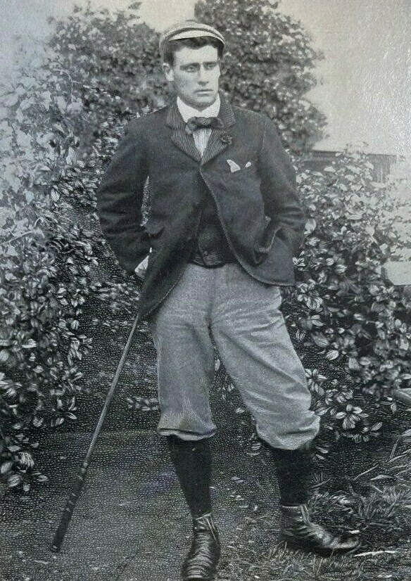1898 Vintage Magazine Illustration British Golfer Harold H. Hilton