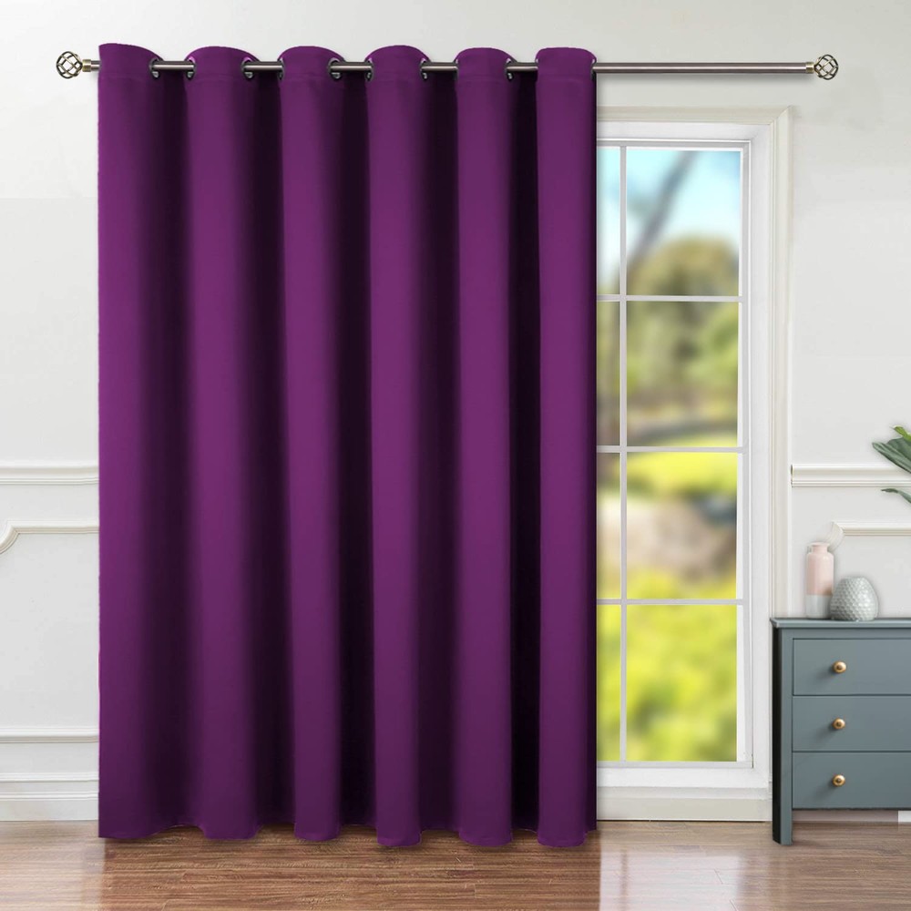 Room Darkening Curtain for Sliding Door Wide 120W x 96L (Pack of 1) Navy
