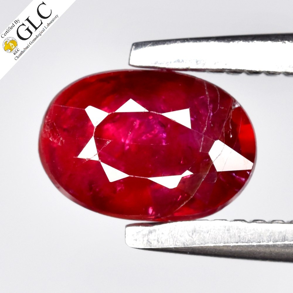 💎 GLC CERTIFIED 0.64ct Oval Natural Red Ruby - Unheated, Mozambique Gemstone