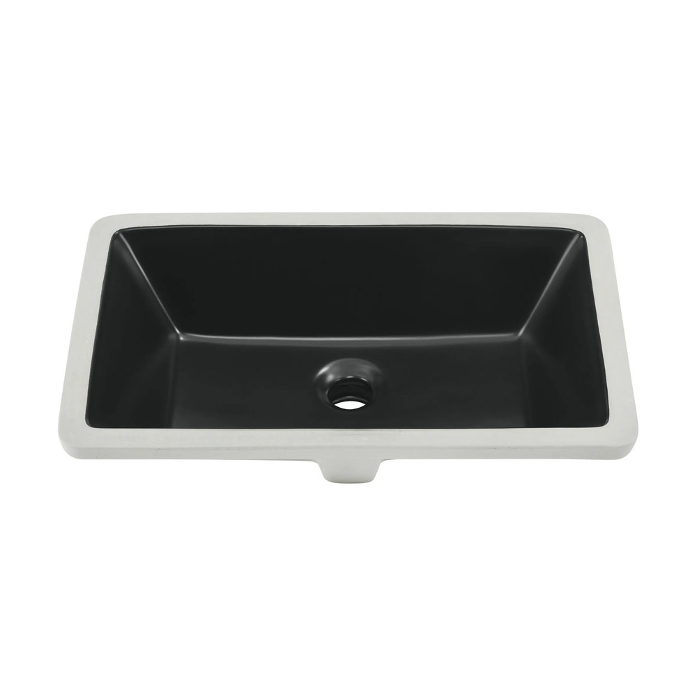 Voltaire 21 Inch Matte Black Rectangle Undermount Bathroom Sink