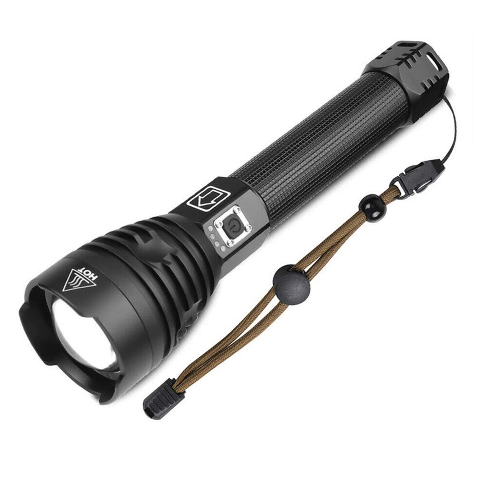 160000LM XHP90 LED Flashlight with Zoom Brightest Torch P90 Type-C Rechargeable