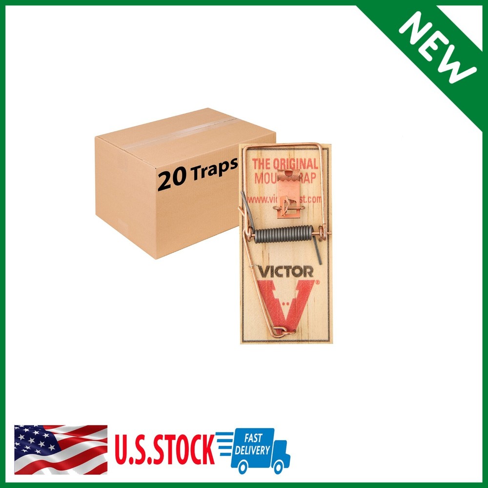 Victor M156-20 Metal Pedal Sustainably Sourced FSC Wood Snap Mouse Trap 20 Traps