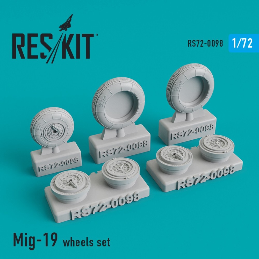MiG-19 Wheels Set 1:72 ResKit RS72-0098 Aircraft Model Kit Parts