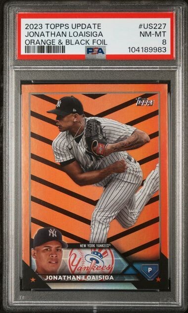 2023 Topps Orange & Black #US227 Jonathan Loaisiga New York Yankees PSA 8