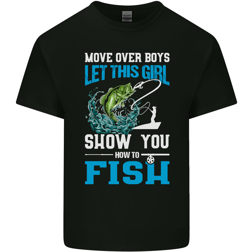Funny Women Fishing Female Fisherman Mens Cotton T-Shirt Tee Top